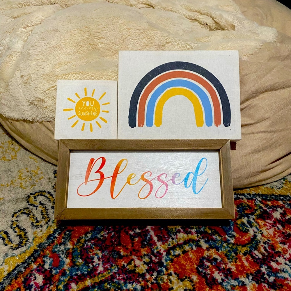 Blessed rainbow decor set